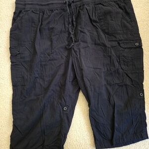 Woman within black cargo capri pants plus size 32